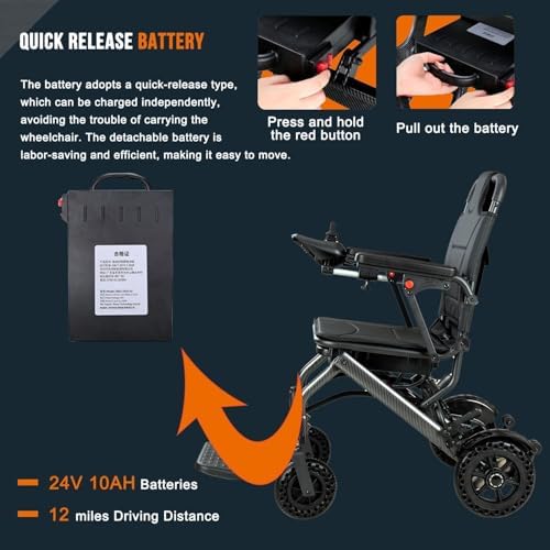 Ultra Lightweight Foldable Electric Wheelchair for Adults, 13 kg Portable Power Chair, 19 km Range – view 6