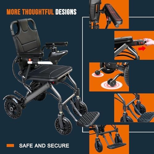 Ultra Lightweight Foldable Electric Wheelchair for Adults, 13 kg Portable Power Chair, 19 km Range – view 2