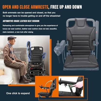 Ultra Lightweight Foldable Electric Wheelchair for Adults, 13 kg Portable Power Chair, 19 km Range – view 3