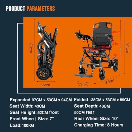 Ultra Lightweight Foldable Electric Wheelchair for Adults, 13 kg Portable Power Chair, 19 km Range – view 5