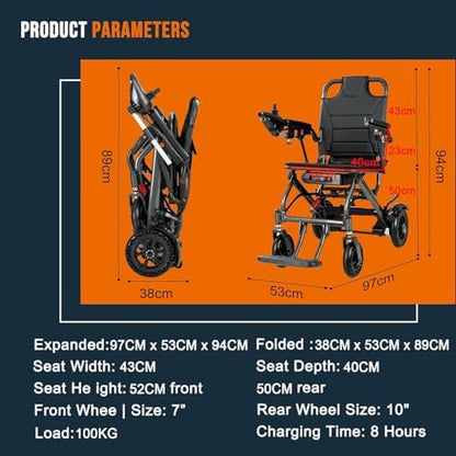 Ultra Lightweight Foldable Electric Wheelchair for Adults, 13 kg Portable Power Chair, 19 km Range – view 5