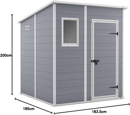 6 x 6 ft Outdoor Garden Storage Shed with Single Door, Window & Heavy-Duty Floor Panel – view 7