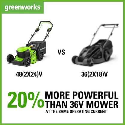 48V Cordless Self-Propelled Lawn Mower with 46cm Cutting Width, 55L Grass Bag, 2 x 4Ah Batteries – view 3
