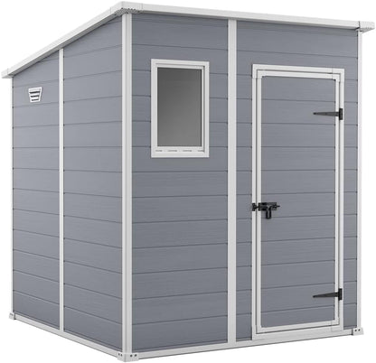 6 x 6 ft Outdoor Garden Storage Shed with Single Door, Window & Heavy-Duty Floor Panel – view 8