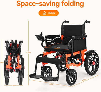 Foldable Electric Wheelchair for Adults, 500W Motor, 20Ah Lithium Battery, 30km Range, Wide Seat, All-Terrain Mobility Chair – view 2