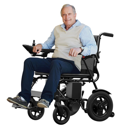 Ultra Lightweight Foldable Electric Wheelchair - 18+ Mile Range, Carbon Fiber & Aluminum Frame, Portable All-Terrain Power Chair – view 12