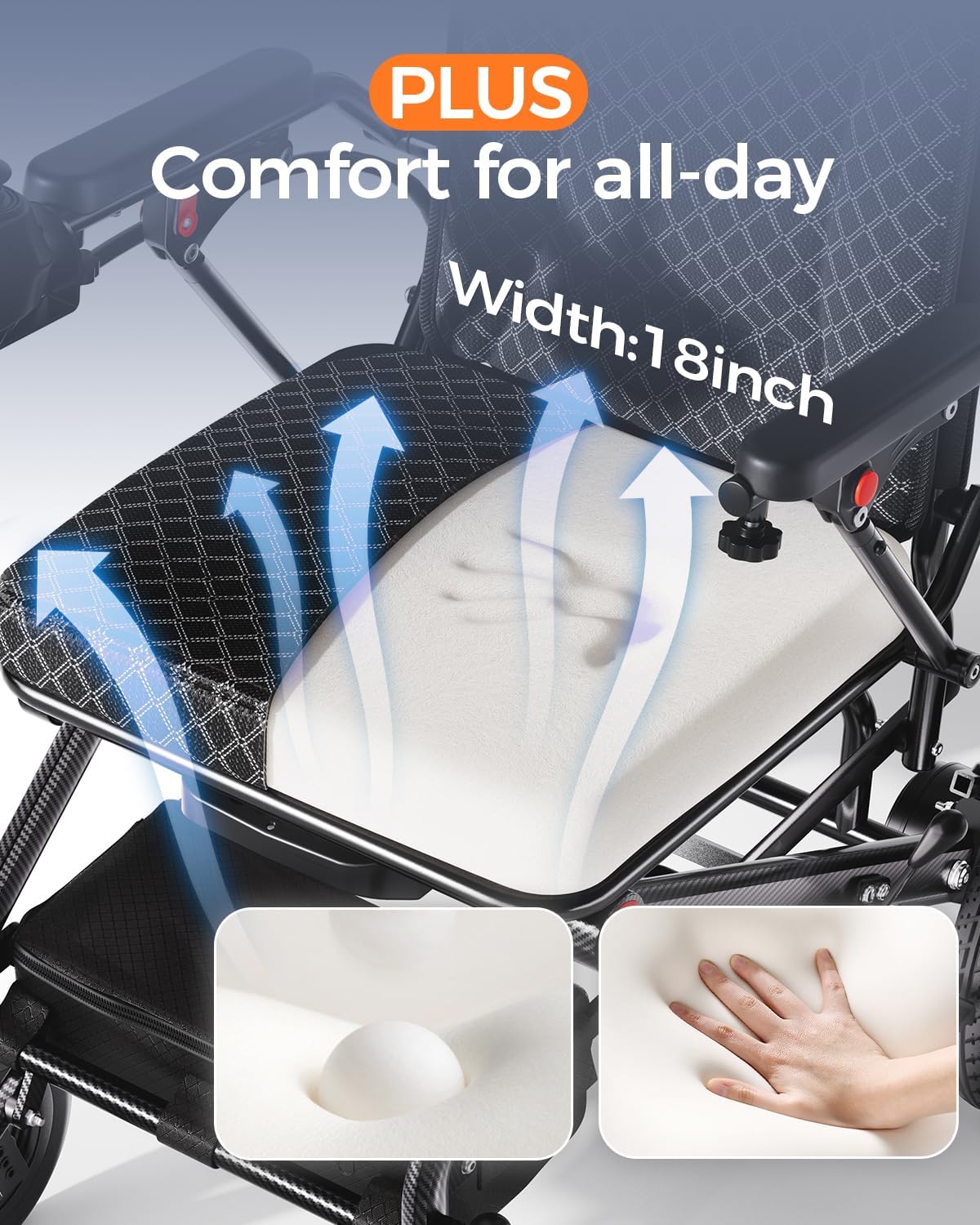 Lightweight Foldable Electric Wheelchair for Adults, 15.5 Mile Range, Dual 250W Motors, Removable 15Ah Battery – view 8