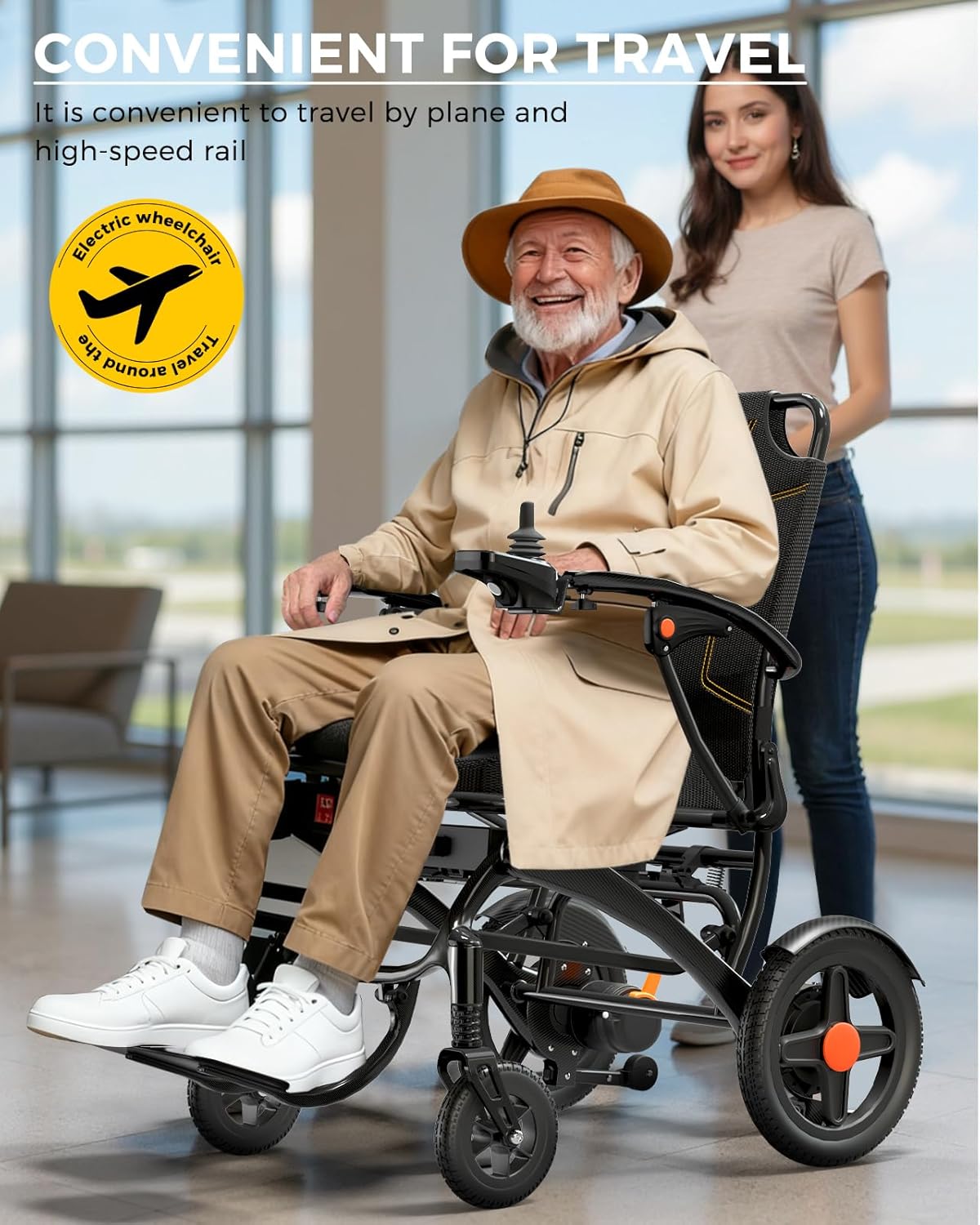 Ultra Lightweight Foldable Electric Wheelchair - 18+ Mile Range, Carbon Fiber & Aluminum Frame, Portable All-Terrain Power Chair – view 7