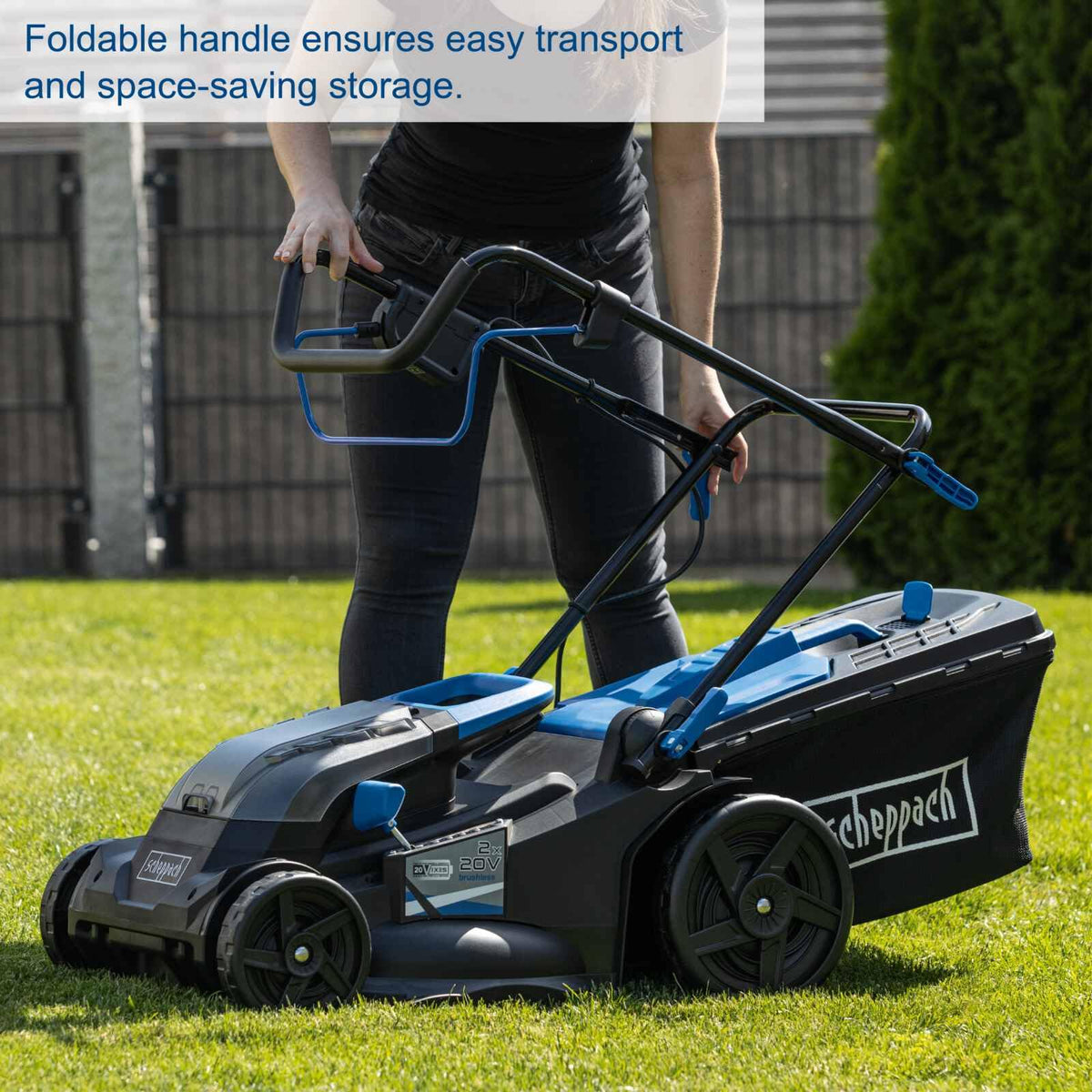 40V Cordless Brushless Lawn Mower with 43cm Cutting Width, 2×4Ah Batteries, Twin Charger, 50L Grass Box – view 7