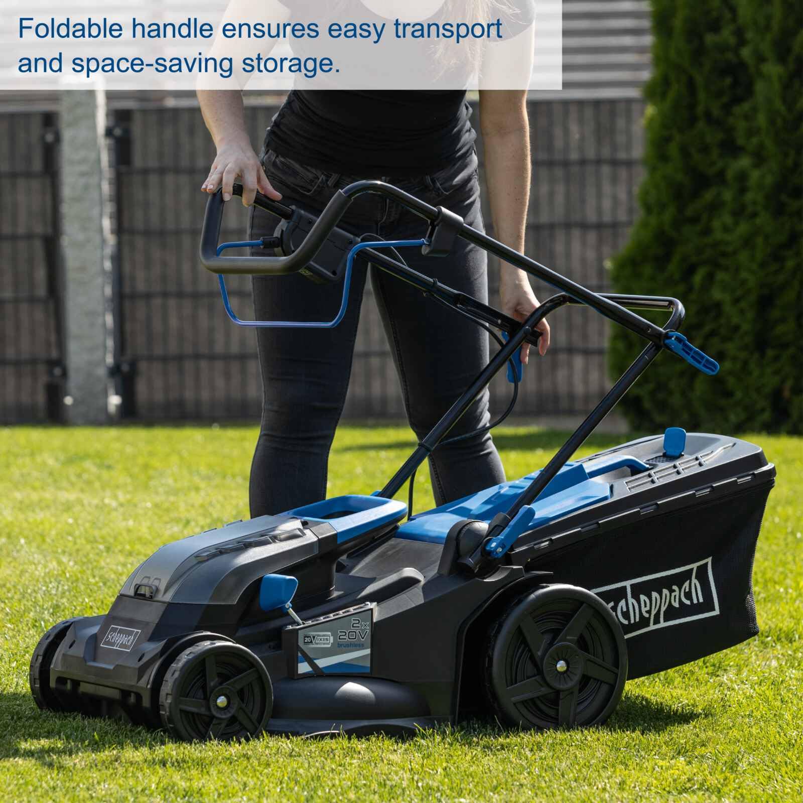 40V Cordless Brushless Lawn Mower with 43cm Cutting Width, 2×4Ah Batteries, Twin Charger, 50L Grass Box – view 7