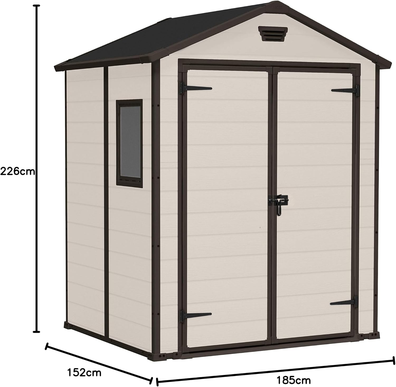 6 x 5 ft Outdoor Garden Storage Shed with Double Doors, Window & Heavy-Duty Floor Panel – view 5