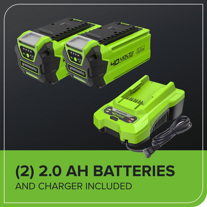 40V Cordless Lawn Mower, 35cm Cutting Width, 2×2Ah Batteries, Charger, 40L Grass Bag, 5 Cutting Heights – view 8