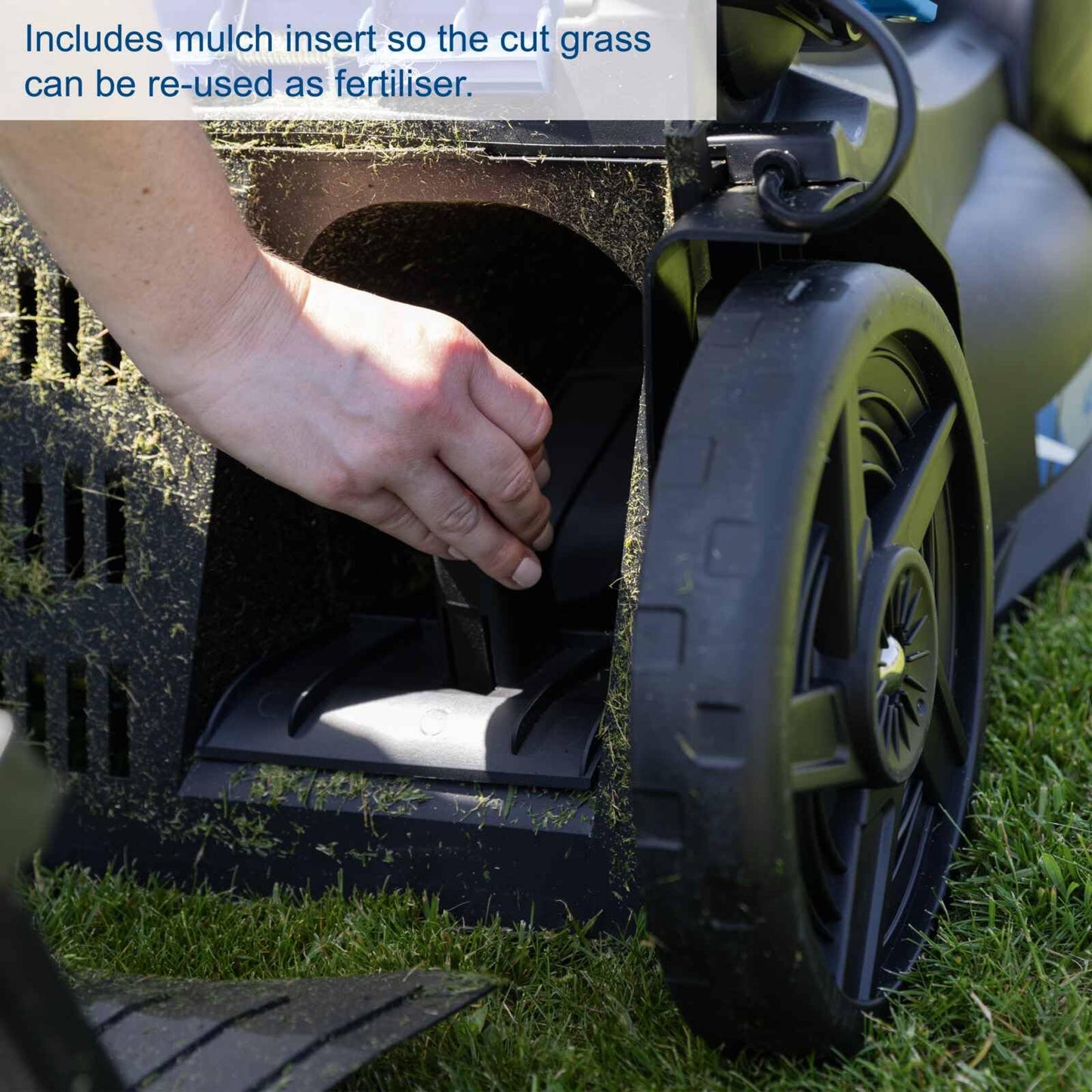 40V Cordless Brushless Lawn Mower with 43cm Cutting Width, 2×4Ah Batteries, Twin Charger, 50L Grass Box – view 8