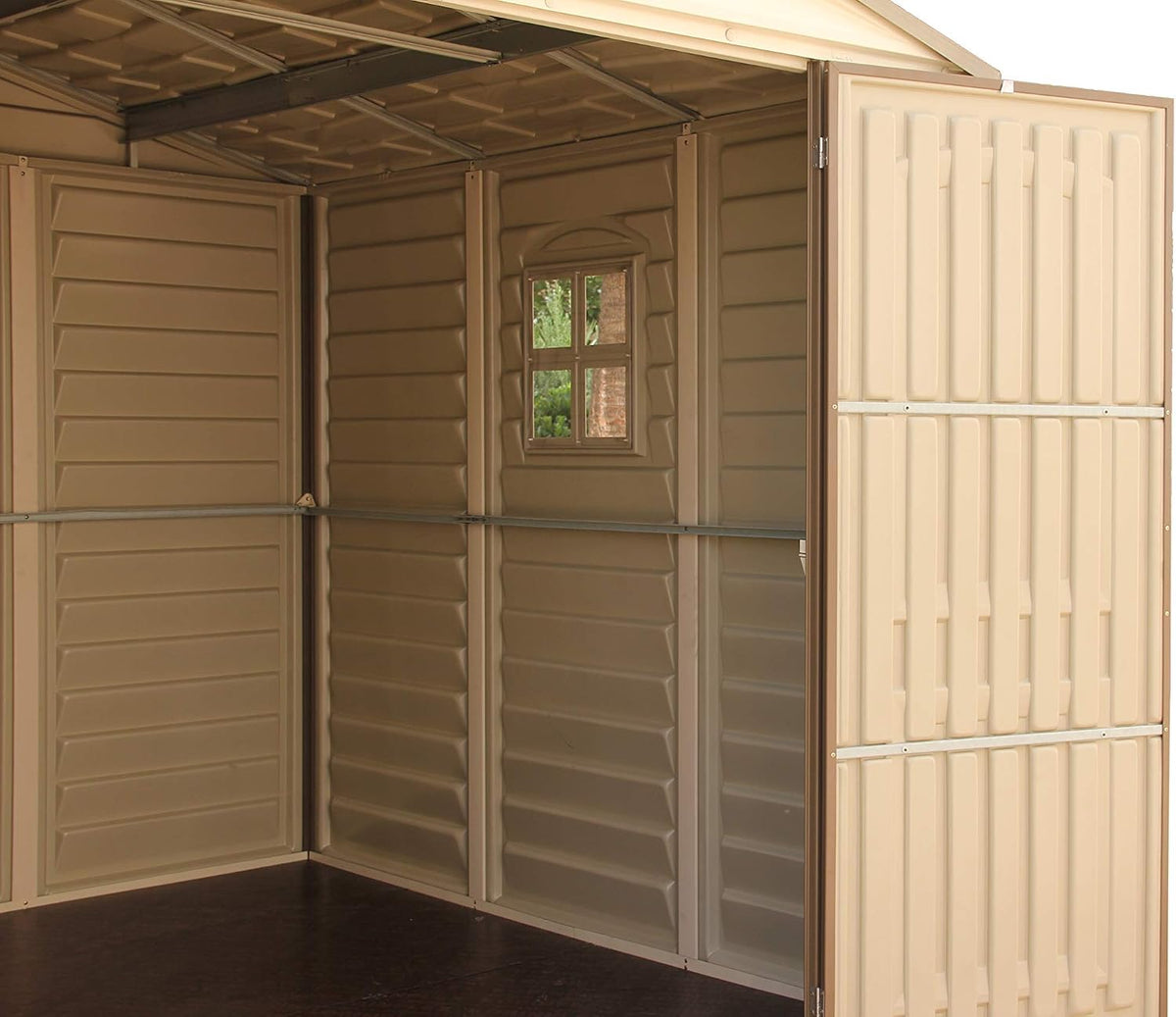 10 x 8 ft Outdoor Plastic Garden Storage Shed with Double Doors, Windows & Metal Foundation Kit – view 12