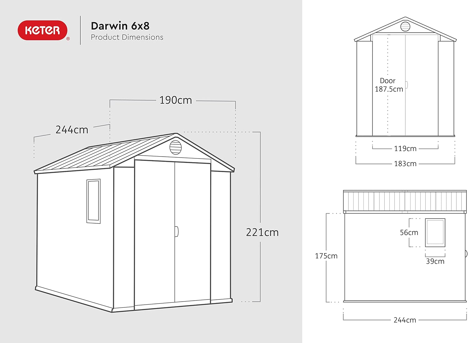 6 x 8 ft Outdoor Garden Storage Shed with Double Doors, Window & Heavy-Duty Floor Panel – view 11
