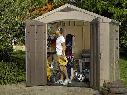 8 x 6 ft Outdoor Garden Storage Shed with Double Doors, Skylight, Window & Heavy-Duty Floor Panel – view 9