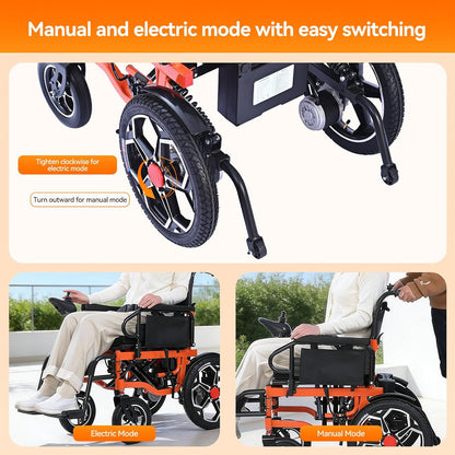 Foldable Electric Wheelchair for Adults, 500W Motor, 20Ah Lithium Battery, 30km Range, Wide Seat, All-Terrain Mobility Chair – view 8