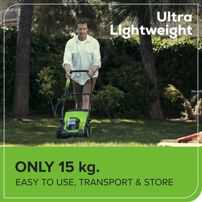 40V Cordless Lawn Mower, 35cm Cutting Width, 2×2Ah Batteries, Charger, 40L Grass Bag, 5 Cutting Heights – view 5