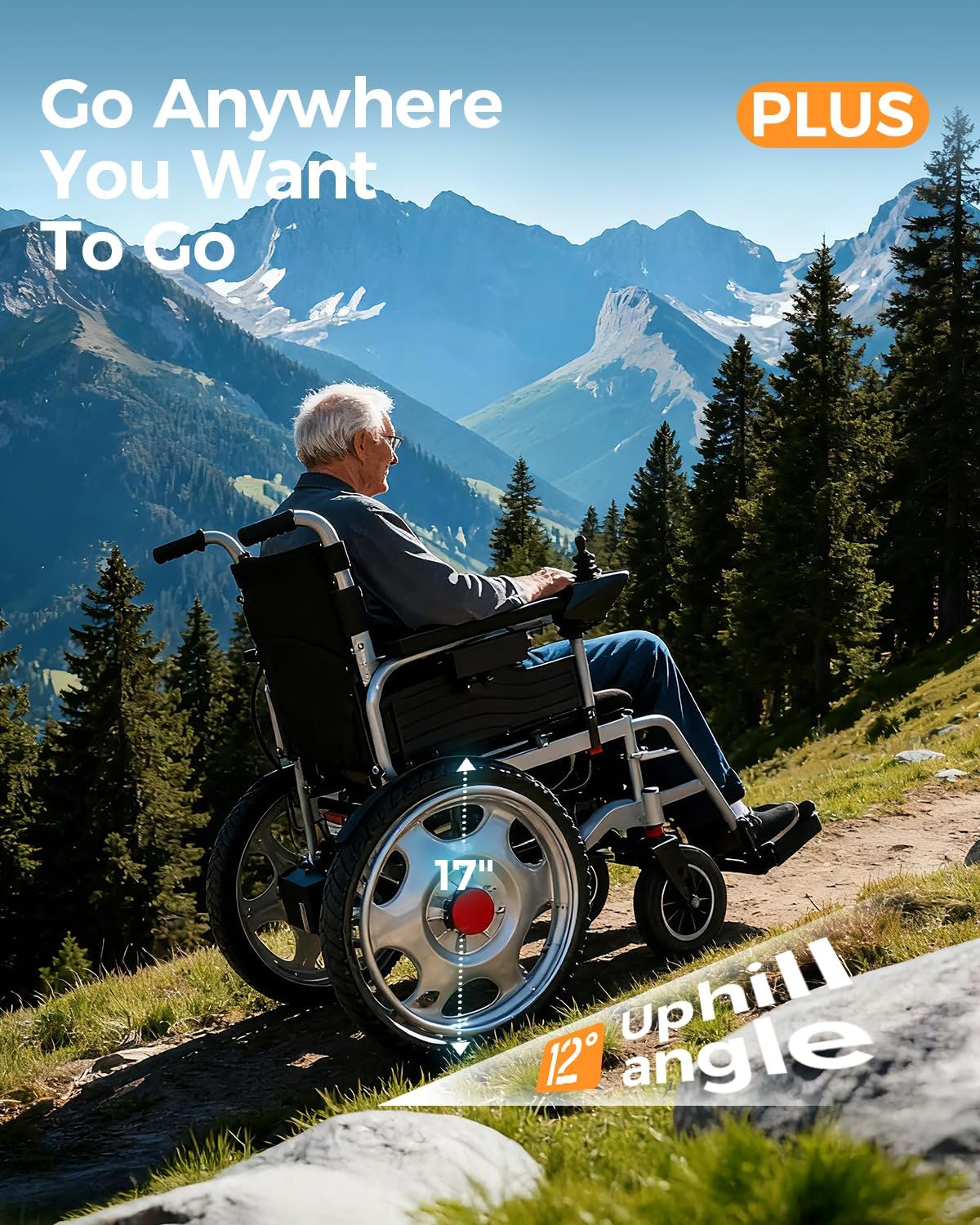 Lightweight Foldable Electric Wheelchair for Adults, 25+ Mile Travel Range, Portable Power Chair, Durable Alloy Frame – view 8
