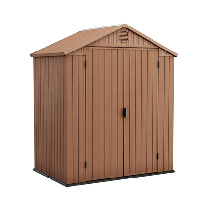 6 x 8 ft Outdoor Garden Storage Shed with Double Doors, Window & Heavy-Duty Floor Panel – view 16