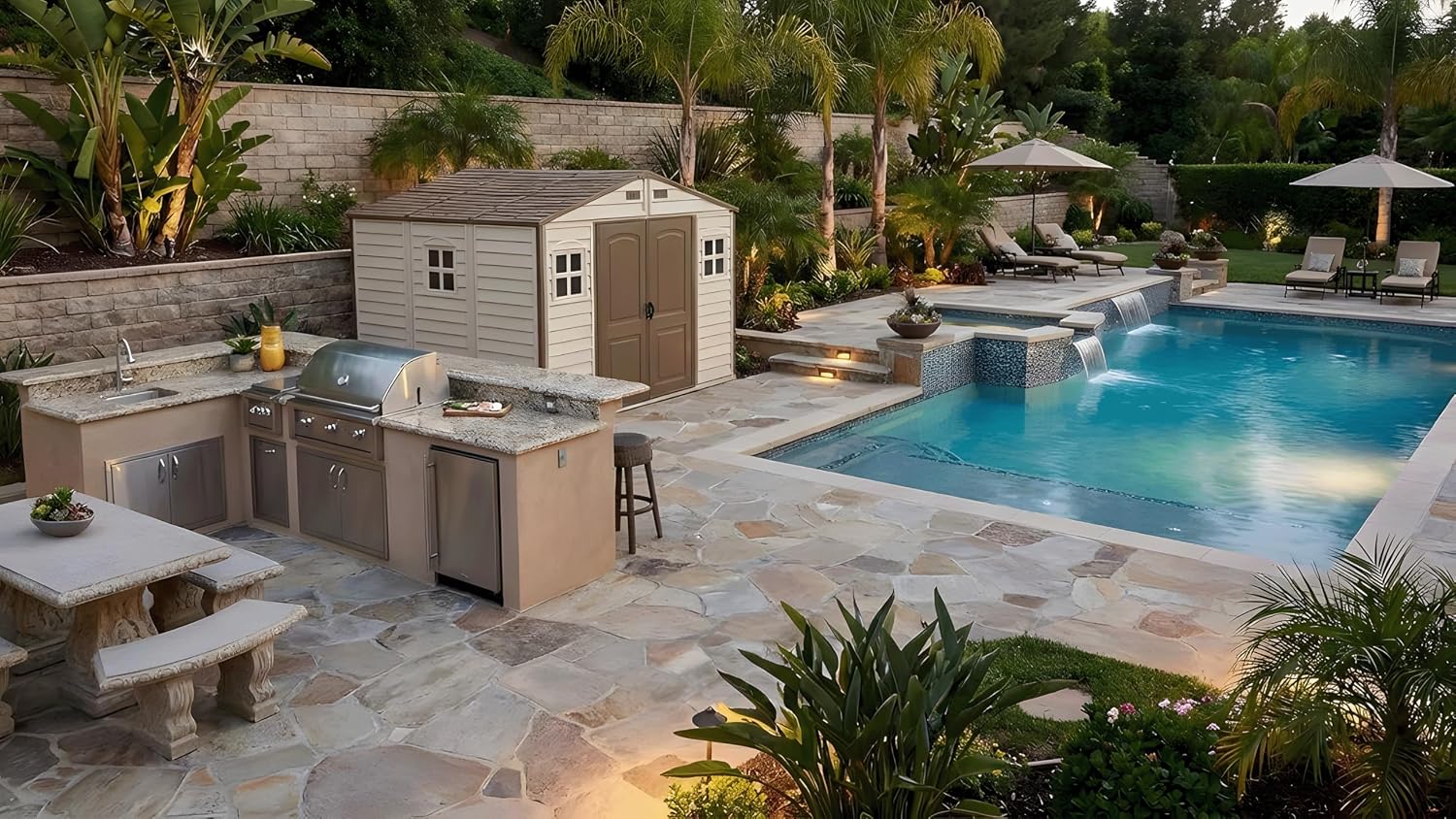 10 x 8 ft Outdoor Plastic Garden Storage Shed with Double Doors, Windows & Metal Foundation Kit – view 15