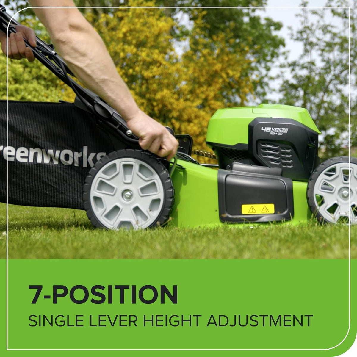 48V Cordless Self-Propelled Lawn Mower with 46cm Cutting Width, 55L Grass Bag, 2 x 4Ah Batteries – view 8
