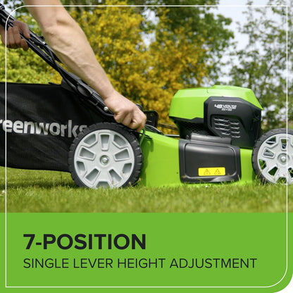 48V Cordless Self-Propelled Lawn Mower with 46cm Cutting Width, 55L Grass Bag, 2 x 4Ah Batteries – view 8