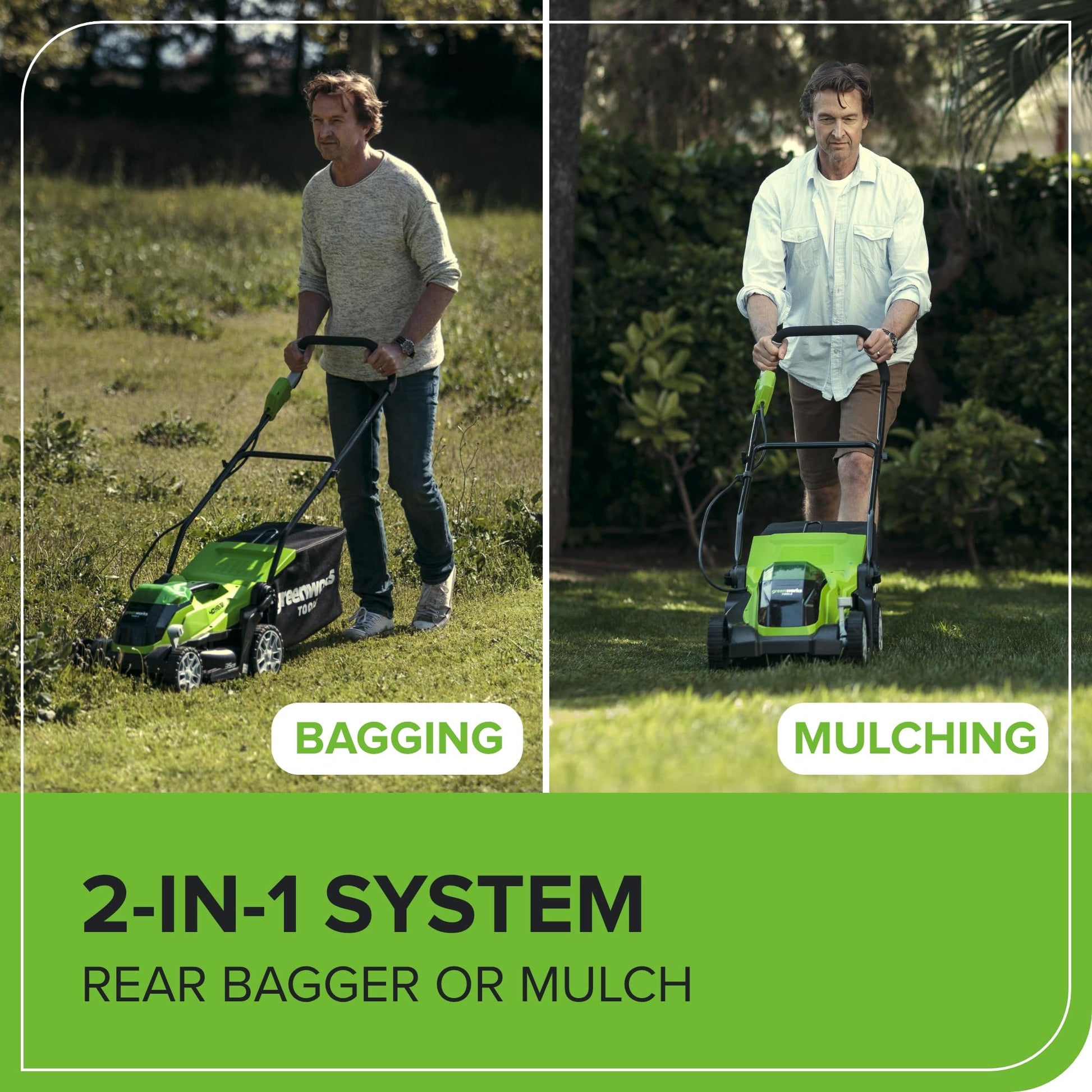 40V Cordless Lawn Mower, 35cm Cutting Width, 2×2Ah Batteries, Charger, 40L Grass Bag, 5 Cutting Heights – view 7