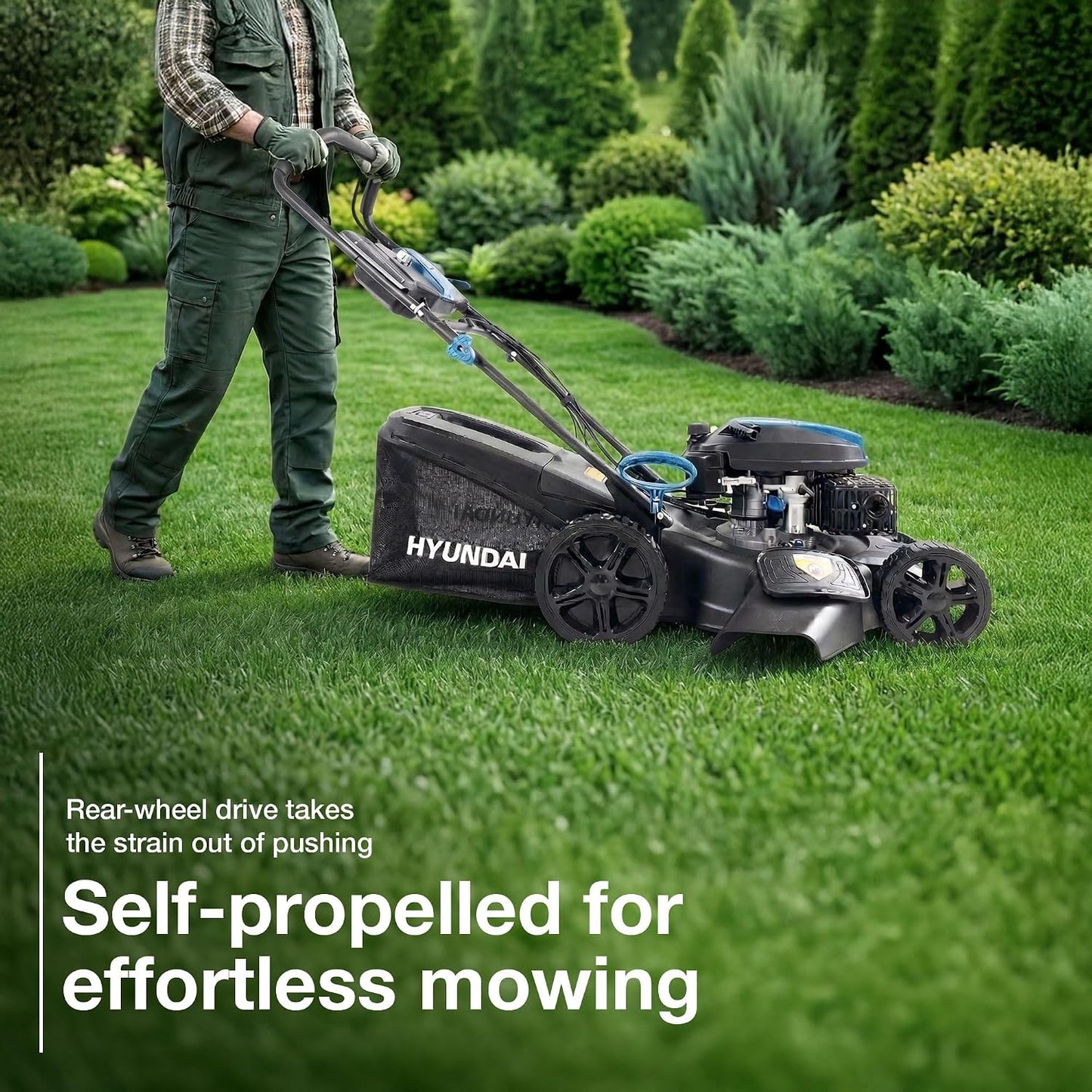 20-Inch Self-Propelled Petrol Lawn Mower with Electric Start, 196cc Engine – view 4