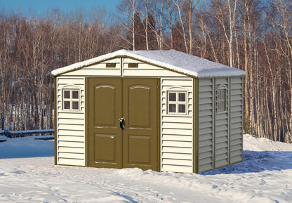 10 x 8 ft Outdoor Plastic Garden Storage Shed with Double Doors, Windows & Metal Foundation Kit – view 16