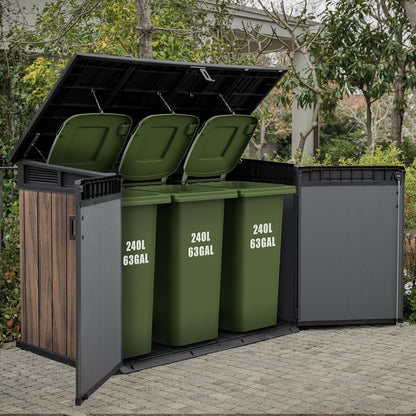 Horizontal Storage Shed with Hydraulic Lid, Double Doors & Lockable Design – view 9