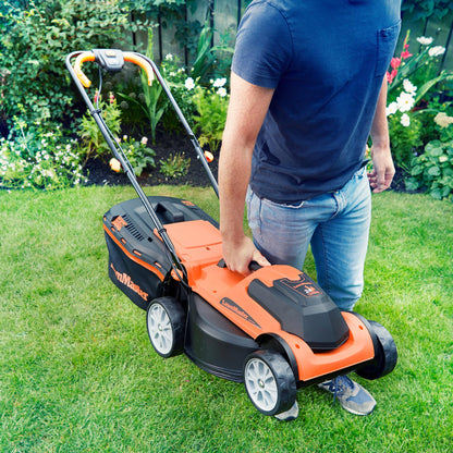 24V Cordless Lawn Mower, 34cm Cutting Width, 2×4Ah Batteries, Fast Charger, 32L Grass Box, 6 Cutting Heights – view 5