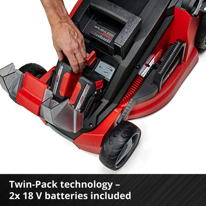 36V Cordless Brushless Lawn Mower, 43cm Cutting Width, 2×4Ah Batteries, 2 Fast Chargers, 63L Grass Bag – view 12