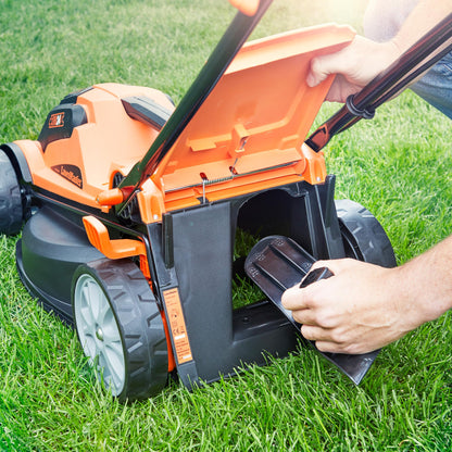 24V Cordless Lawn Mower, 34cm Cutting Width, 2×4Ah Batteries, Fast Charger, 32L Grass Box, 6 Cutting Heights – view 4