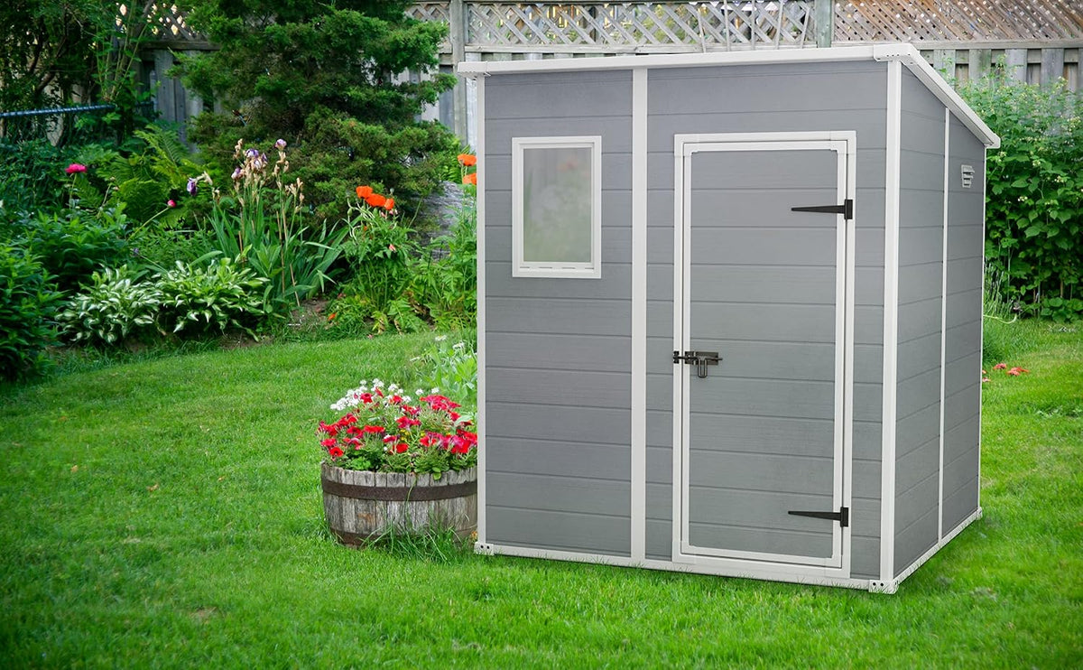 6 x 6 ft Outdoor Garden Storage Shed with Single Door, Window & Heavy-Duty Floor Panel – view 3