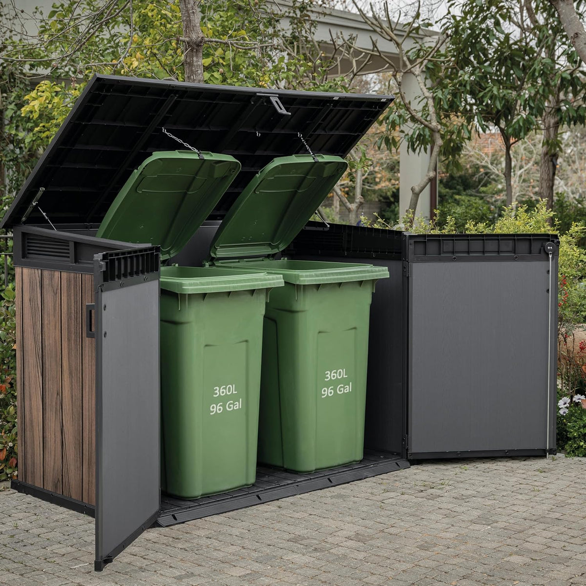 Horizontal Storage Shed with Hydraulic Lid, Double Doors & Lockable Design – view 5