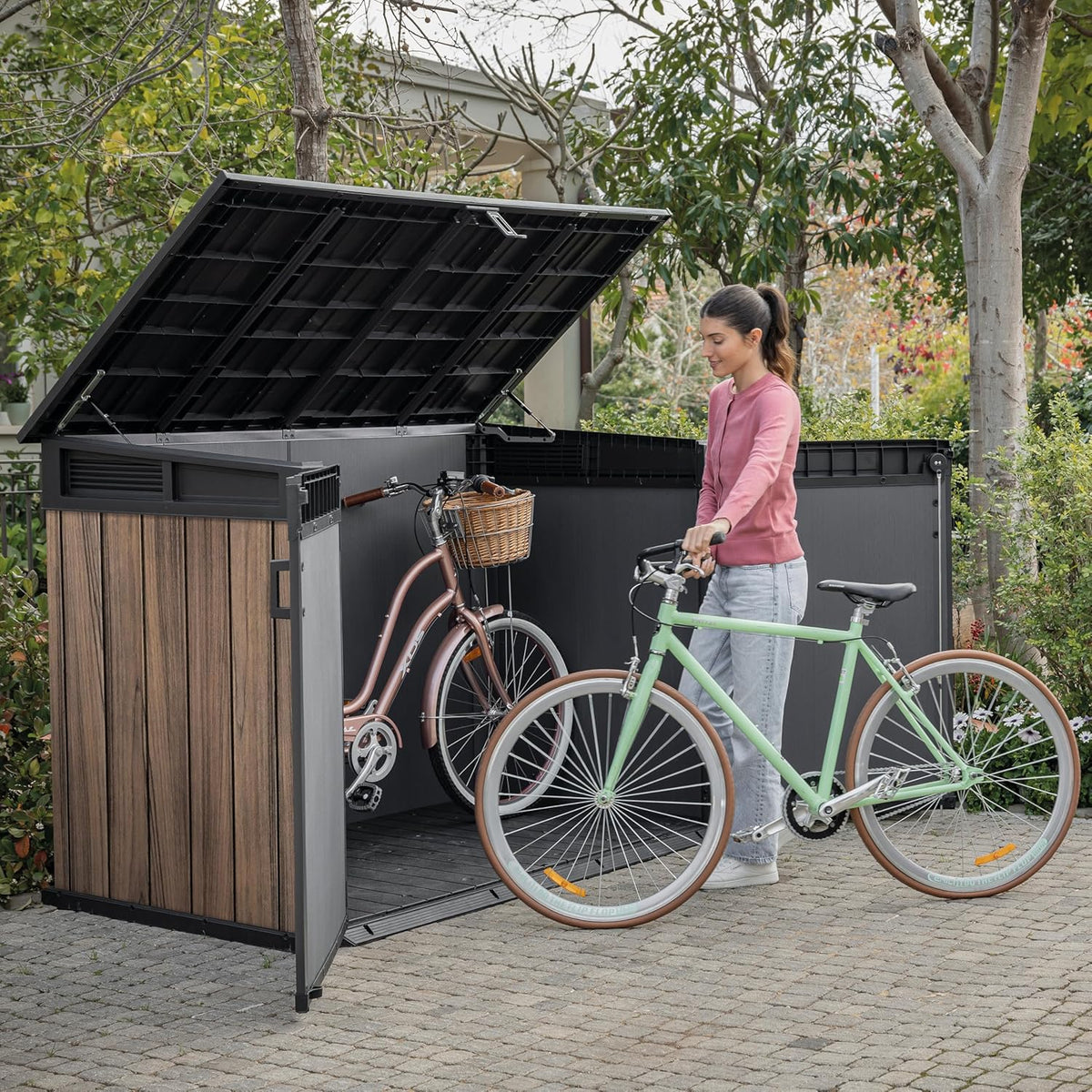 Horizontal Storage Shed with Hydraulic Lid, Double Doors & Lockable Design – view 7