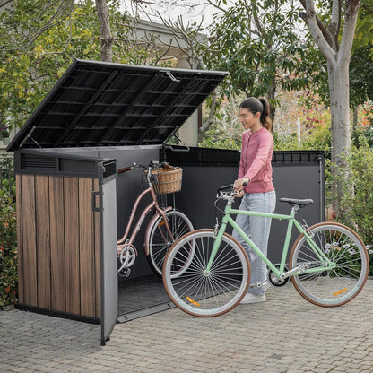 Horizontal Storage Shed with Hydraulic Lid, Double Doors & Lockable Design – view 7