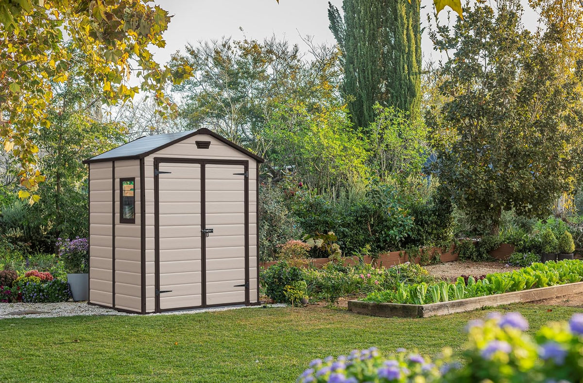 6 x 5 ft Outdoor Garden Storage Shed with Double Doors, Window & Heavy-Duty Floor Panel – view 2